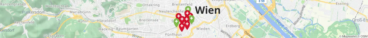Kartenansicht für Apotheken-Notdienste in der Nähe von 1070 - Neubau (Wien)